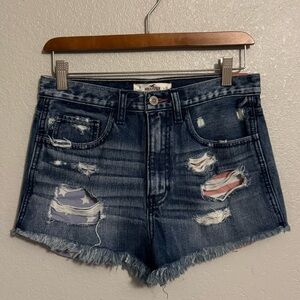 NWT Hollister High Rise Festival American Flag Jean shorts